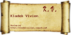 Kladek Vivien névjegykártya